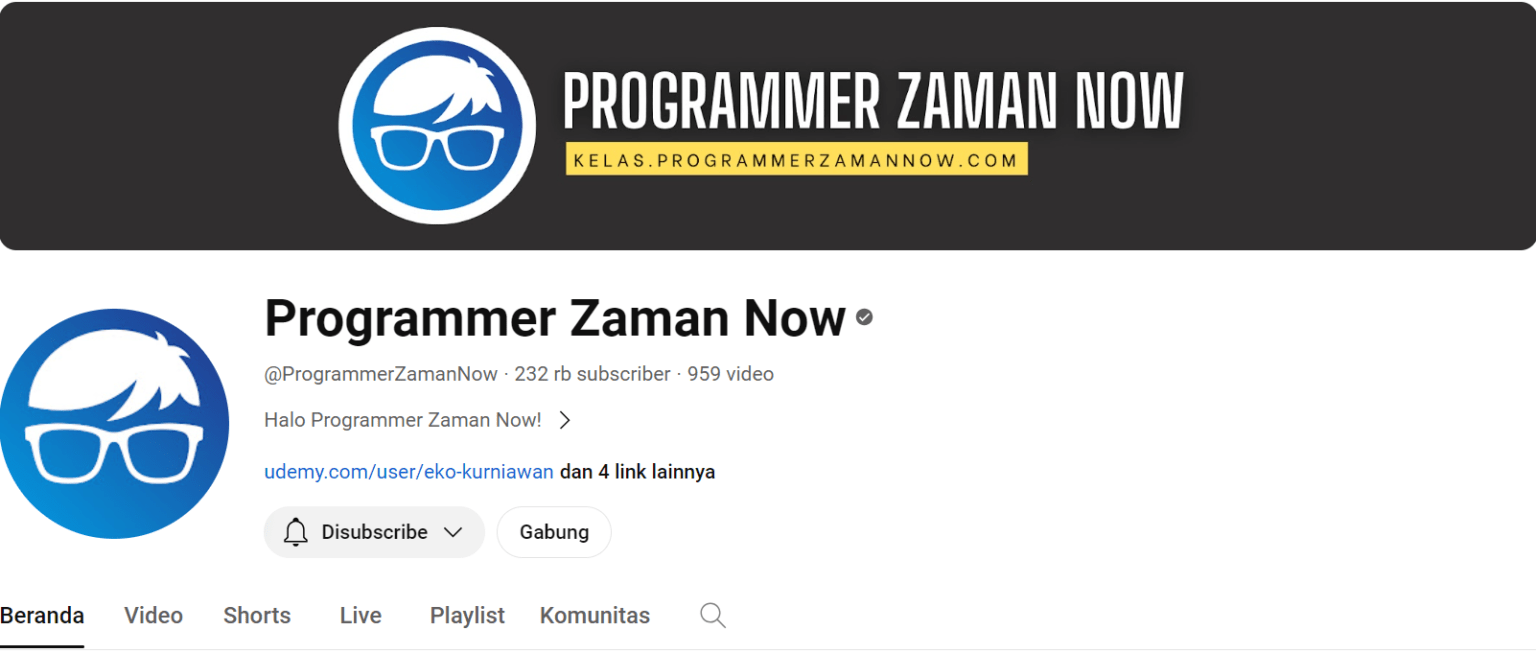 youtube belajar coding