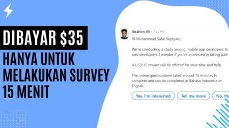 Dibayar $35 Hanya Untuk Melakukan Survey 15 Menit