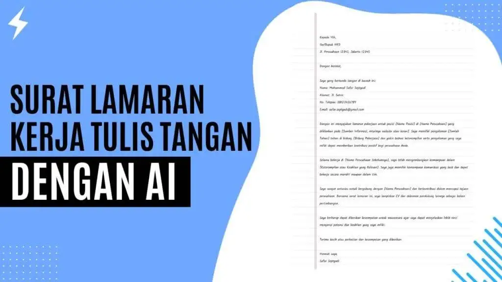 Surat Lamaran Kerja Tulis Tangan dengan AI Surat Lamaran Kerja Tulis Tangan dengan AI