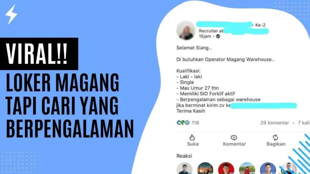 Viral! Loker Magang Tapi Cari Yang Berpengalaman Viral! Loker Magang Tapi Cari Yang Berpengalaman