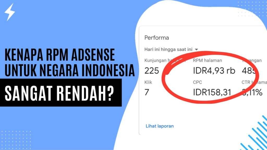 Kenapa RPM Adsense untuk Negara Indonesia Sangat Rendah