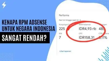 Kenapa RPM Adsense untuk Negara Indonesia Sangat Rendah