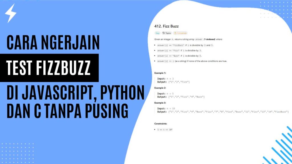 Cara Ngerjain Test FizzBuzz di JavaScript, Python, dan C Tanpa Pusing